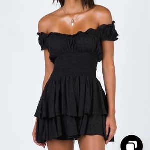 black off shoulder princess Polly romper